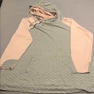Maurice’s Pink and Gray Double Hooded Light Hoodie